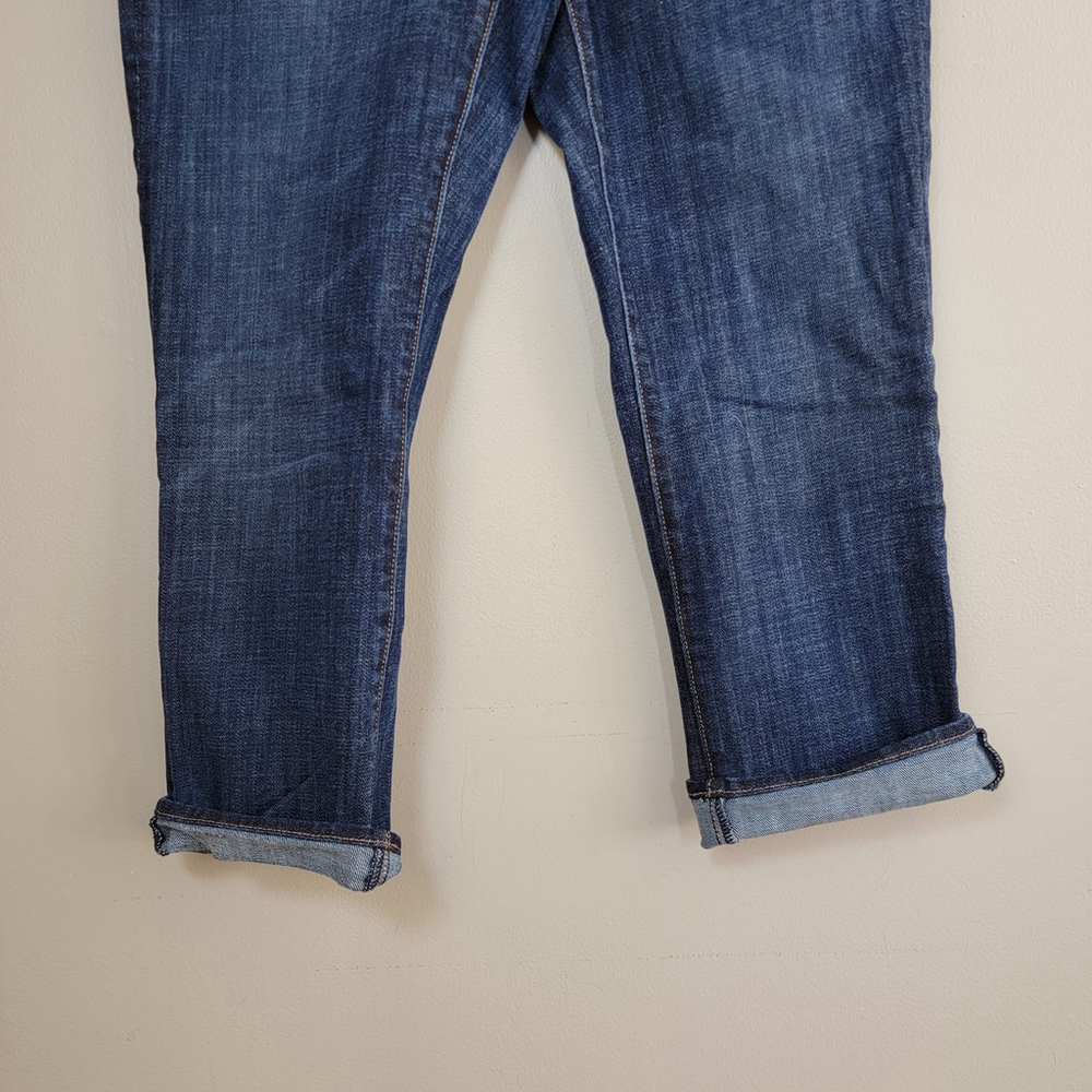 American Eagle Artist Crop Jeans Dark Blue Cropped Low Rise Stretch Denim AE 10 - Picture 5 of 9